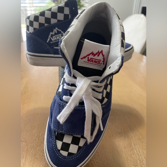 Vans Mountain Edition Blue Black Checkerboard Men’s 6.5/Wmns 8.0 - Picture 2 of 10